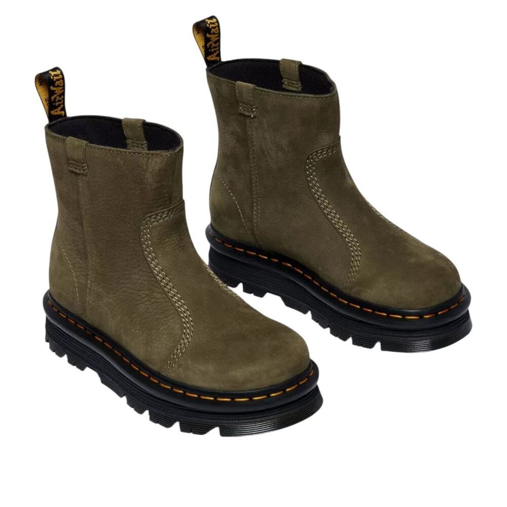 DR MARTENS WOMEN'S 8 DARK OLIVE MILLED NUBUCK WATERPROOF 42022300 - Picture 2 of 6